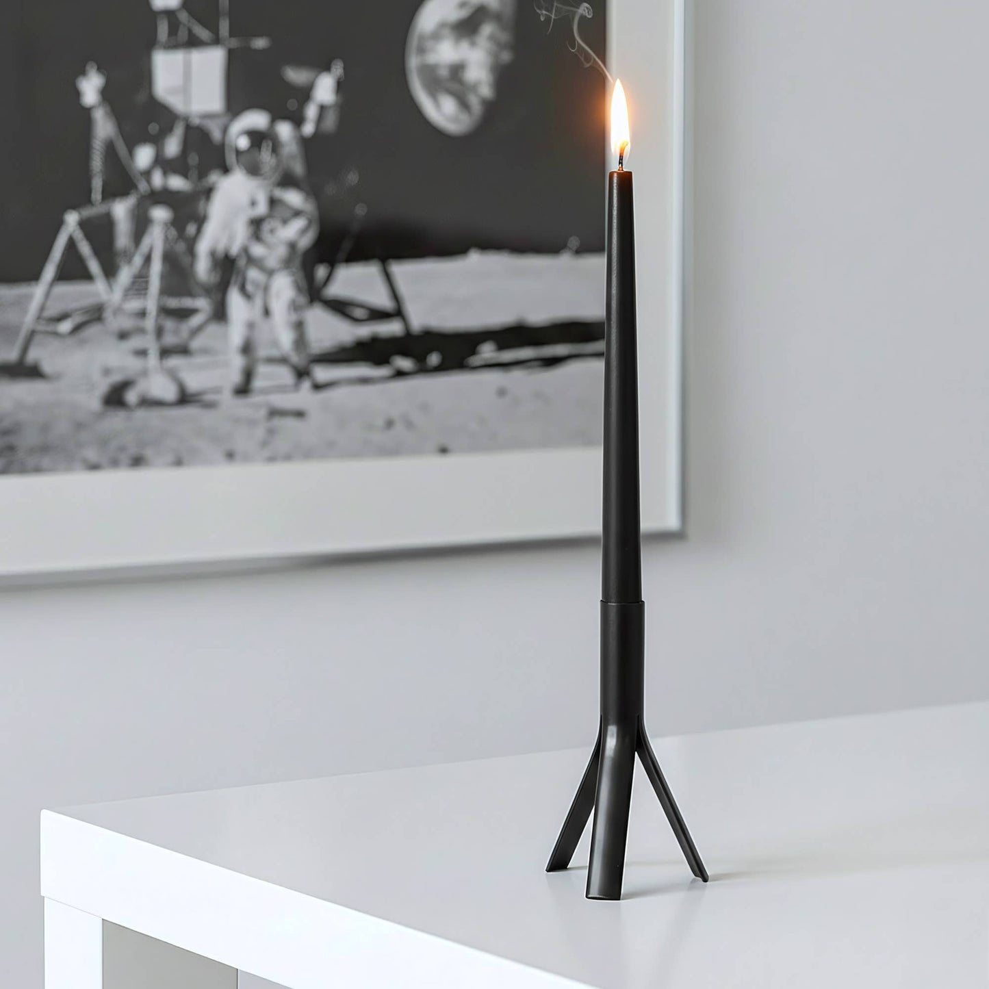 Black Taper Candles - S/4