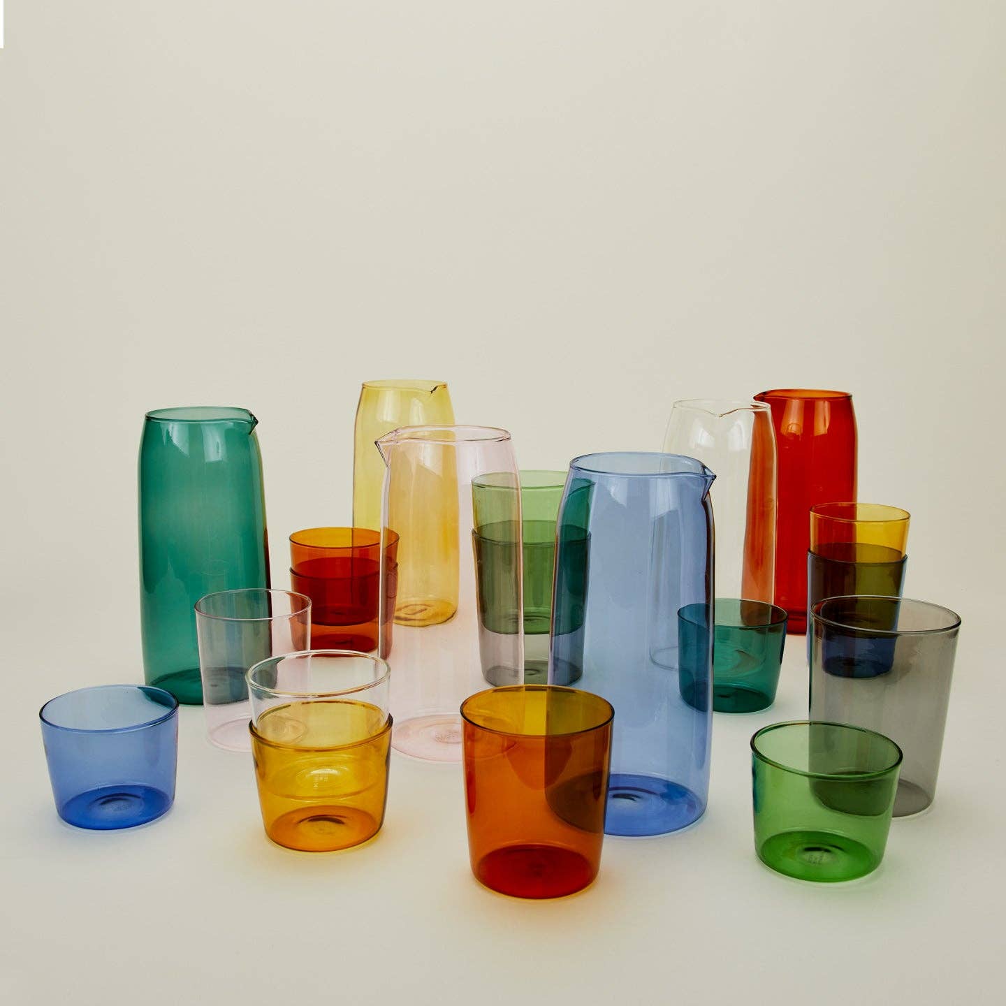 Colored Glassware, Set of 4 - Blush