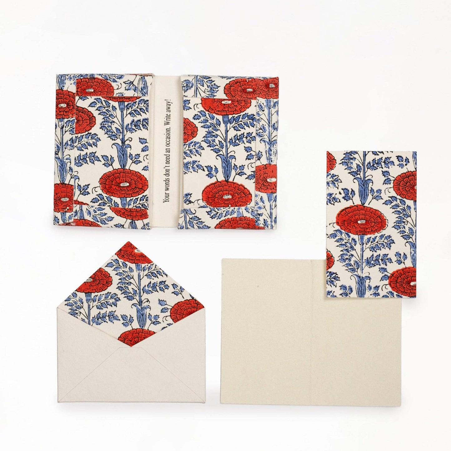 Blockprint Notecards in Araminta Red - S/8