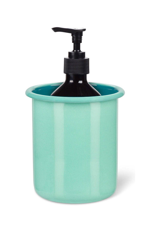 Medium Enamel Utensil Holder in Eau De Nil / Petrol Blue