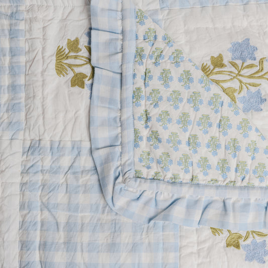 Dorothy Blue Quilted Blanket