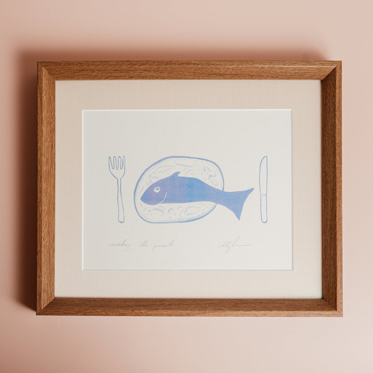Meeting the Parents Framed Fish Dinner Print