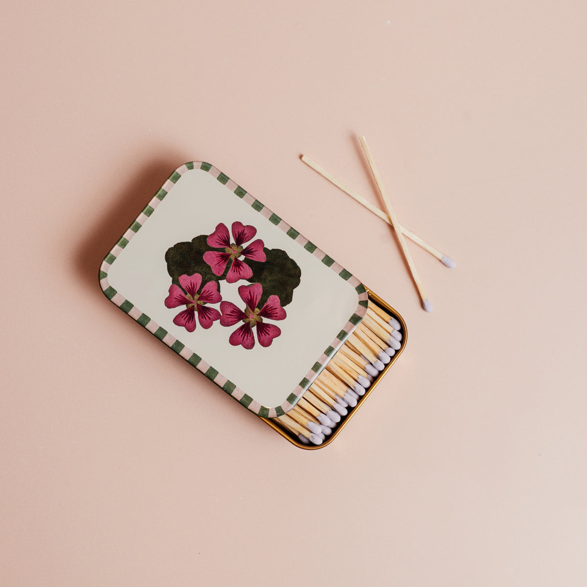 Geranium Match Tin