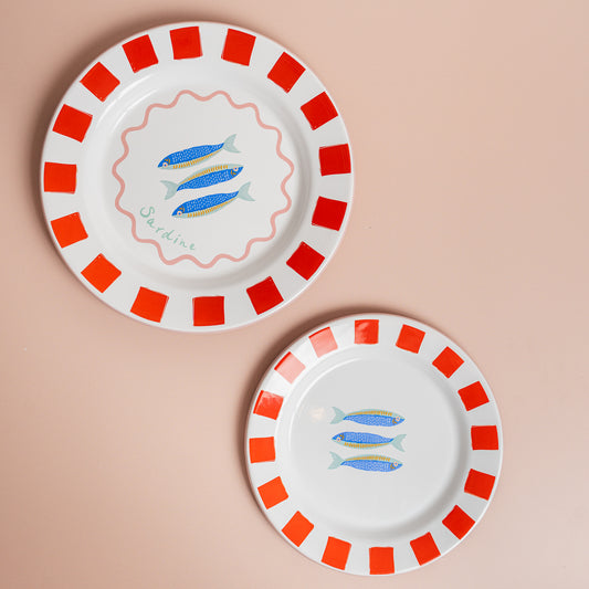 Fish Enamel Plate - 8 inch