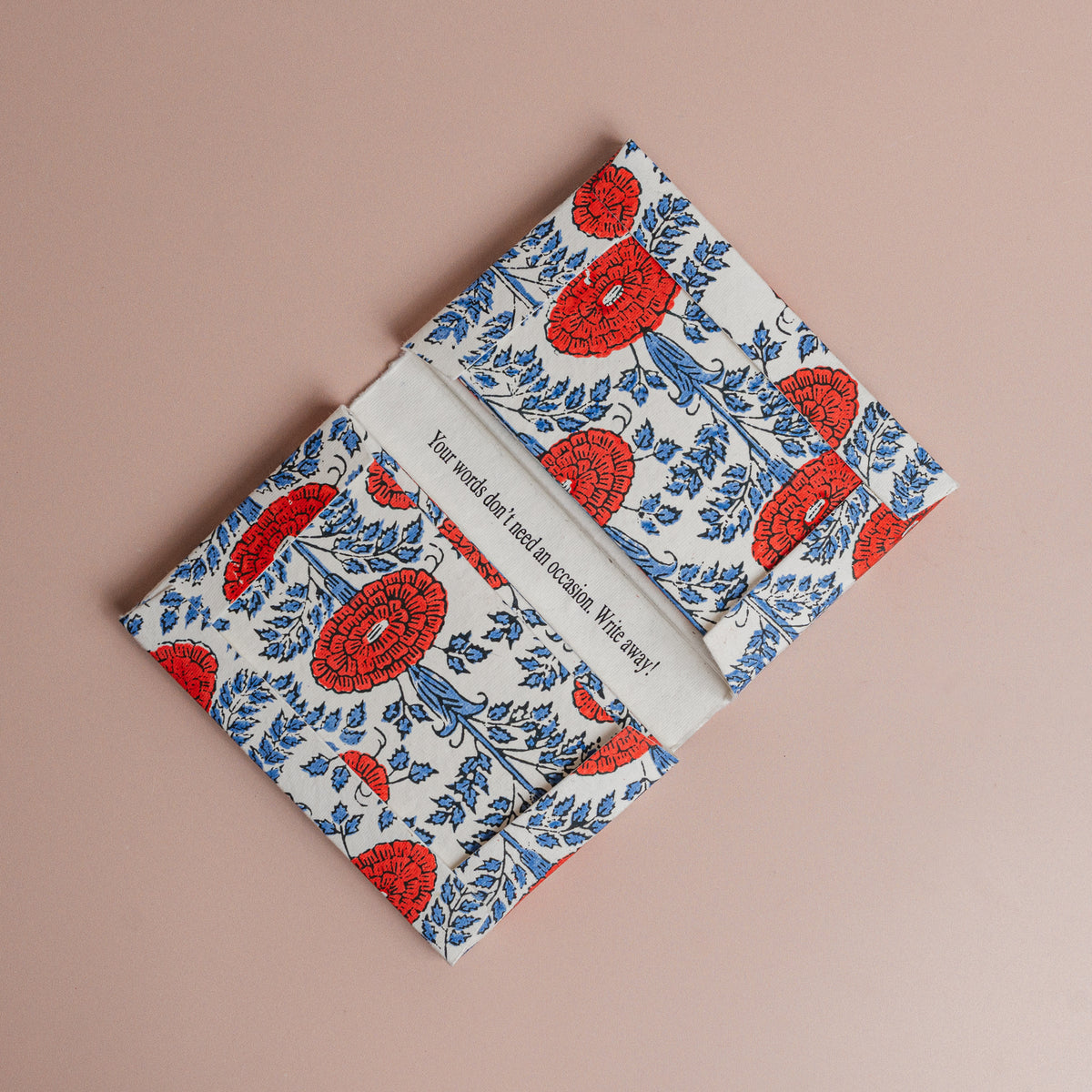 Blockprint Notecards in Araminta Red
