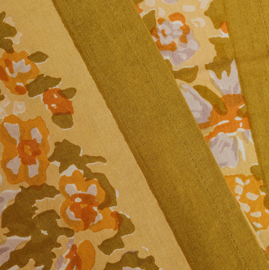 Jardin Mustard & Grey Napkins - S/4