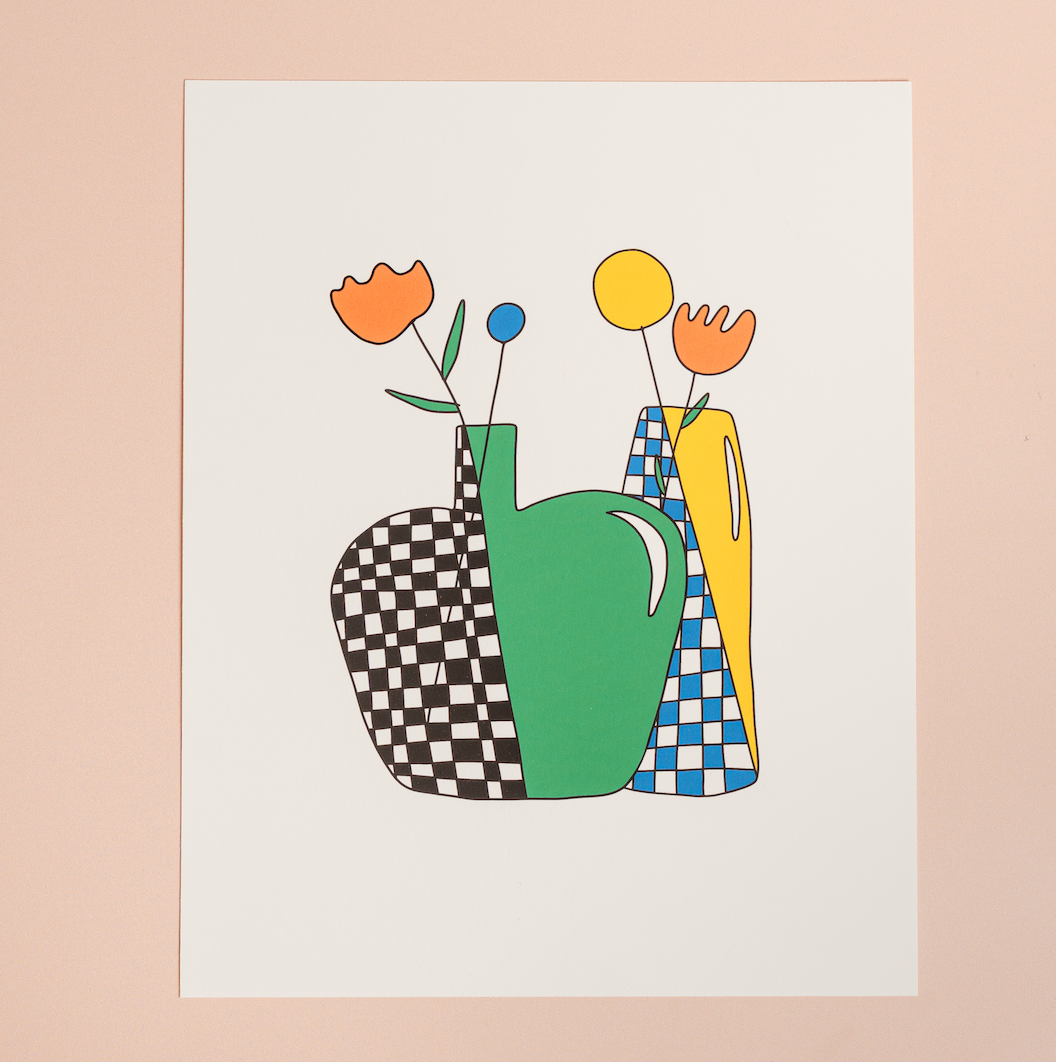 Flowers in Vases Print