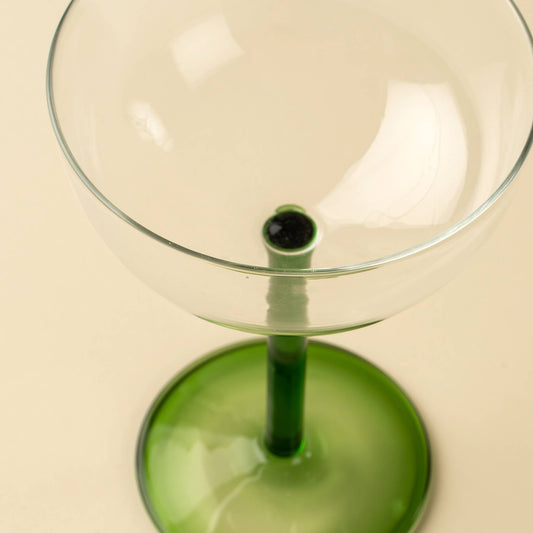 Green Aura Coupe Glass