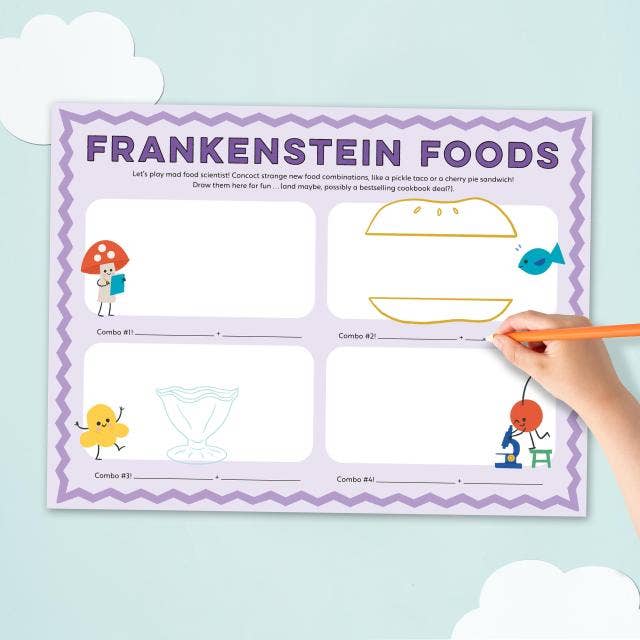 Eat Drink Color Draw! Activity Placemats