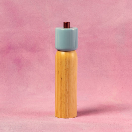 Salt & Pepper Grinder Set - Light Blue & Burgundy