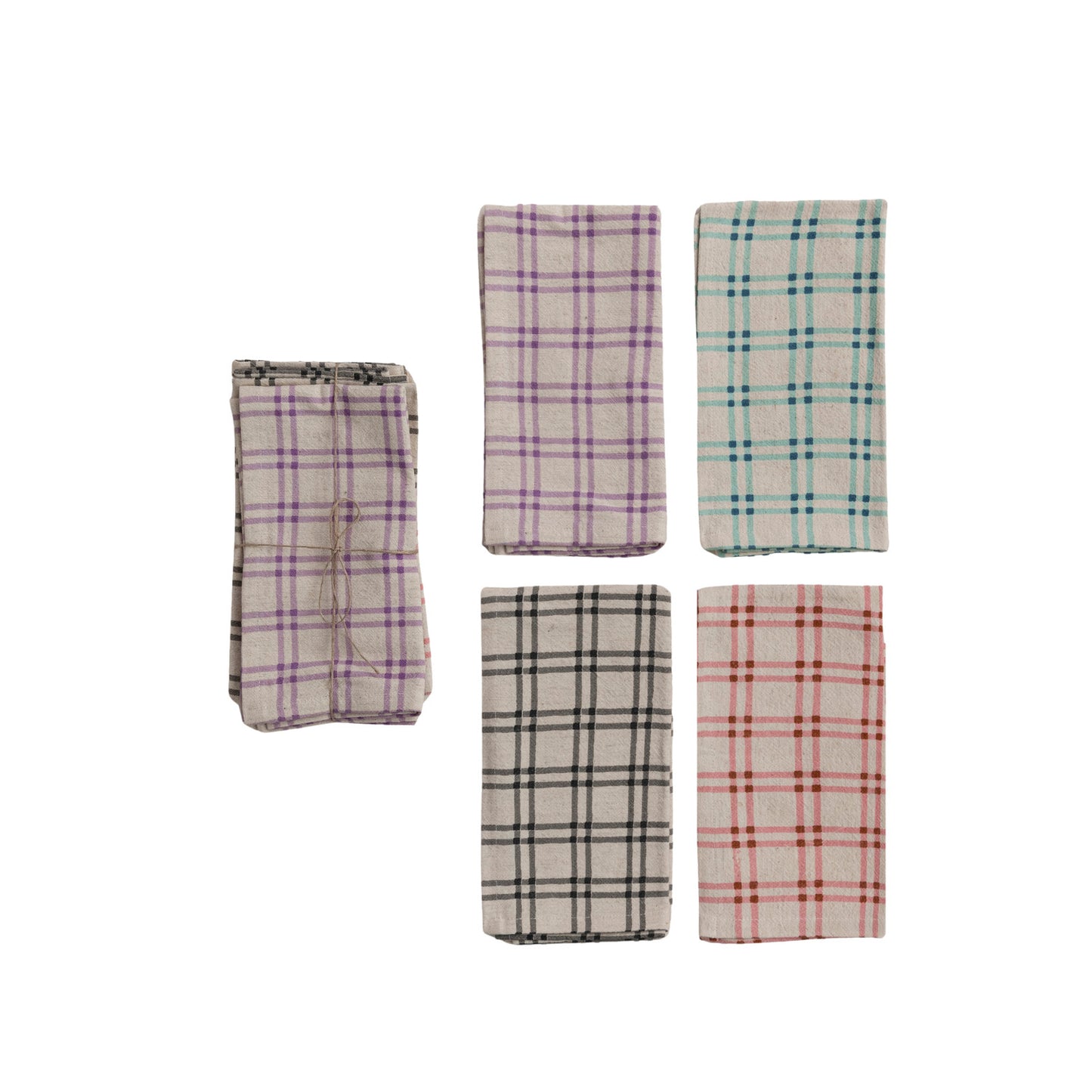 Grid Pattern Napkins - S/4