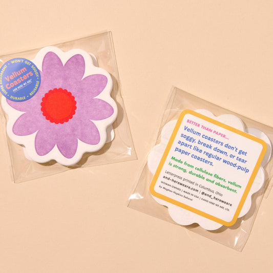 Blume Letterpress Vellum Coasters - Lilac