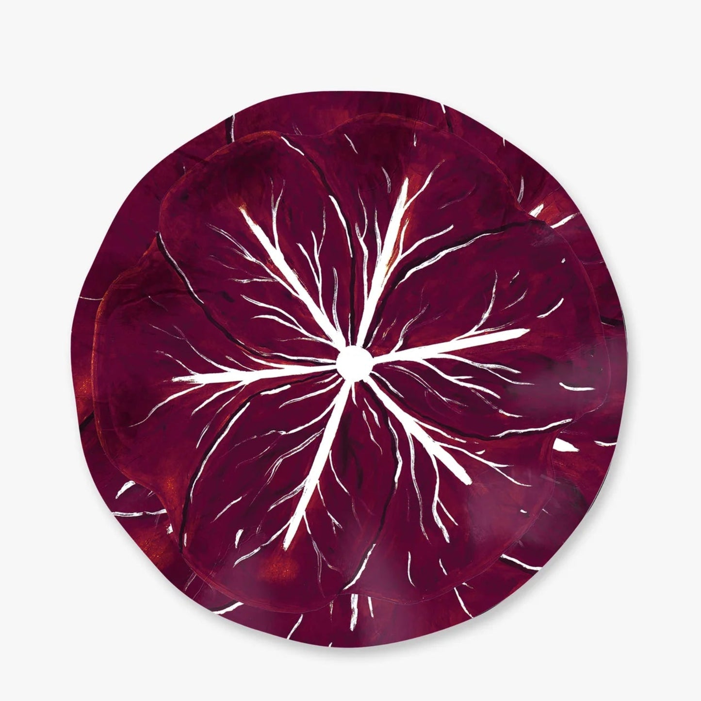 Cabbage Dessert Plate Set - Burgundy