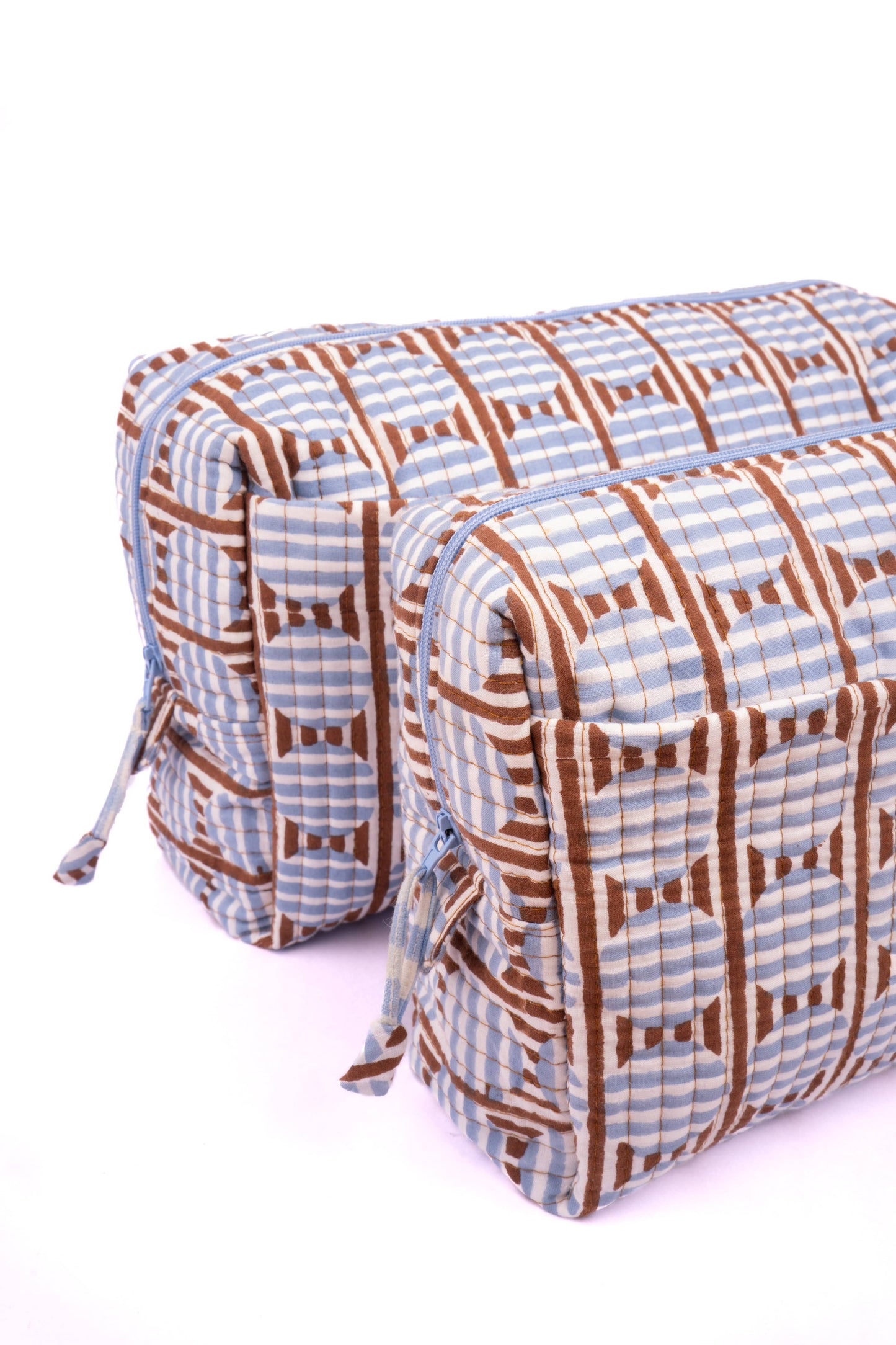 Striped Circles Blockprint Toiletry Bag