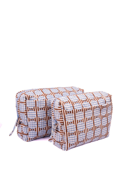 Striped Circles Blockprint Toiletry Bag