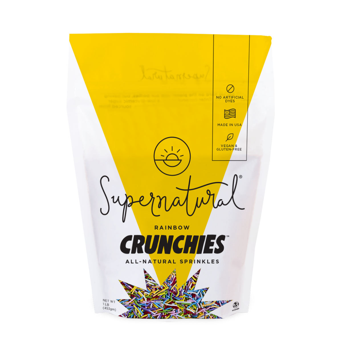Dye-Free Rainbow Crunchies Sprinkles, 1LB Bag
