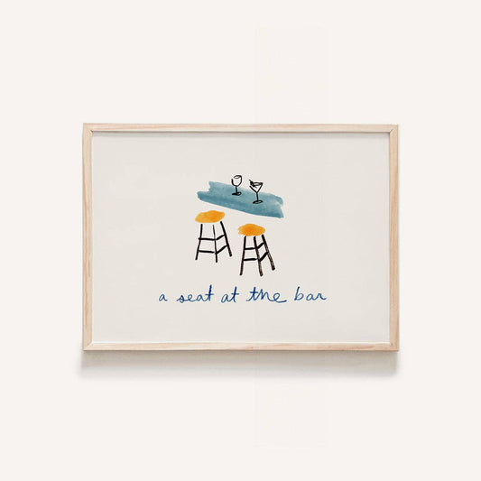 “A Seat at the Bar” Mini Art Print