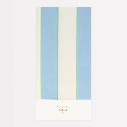 Pale Blue Striped Paper Tablecloth