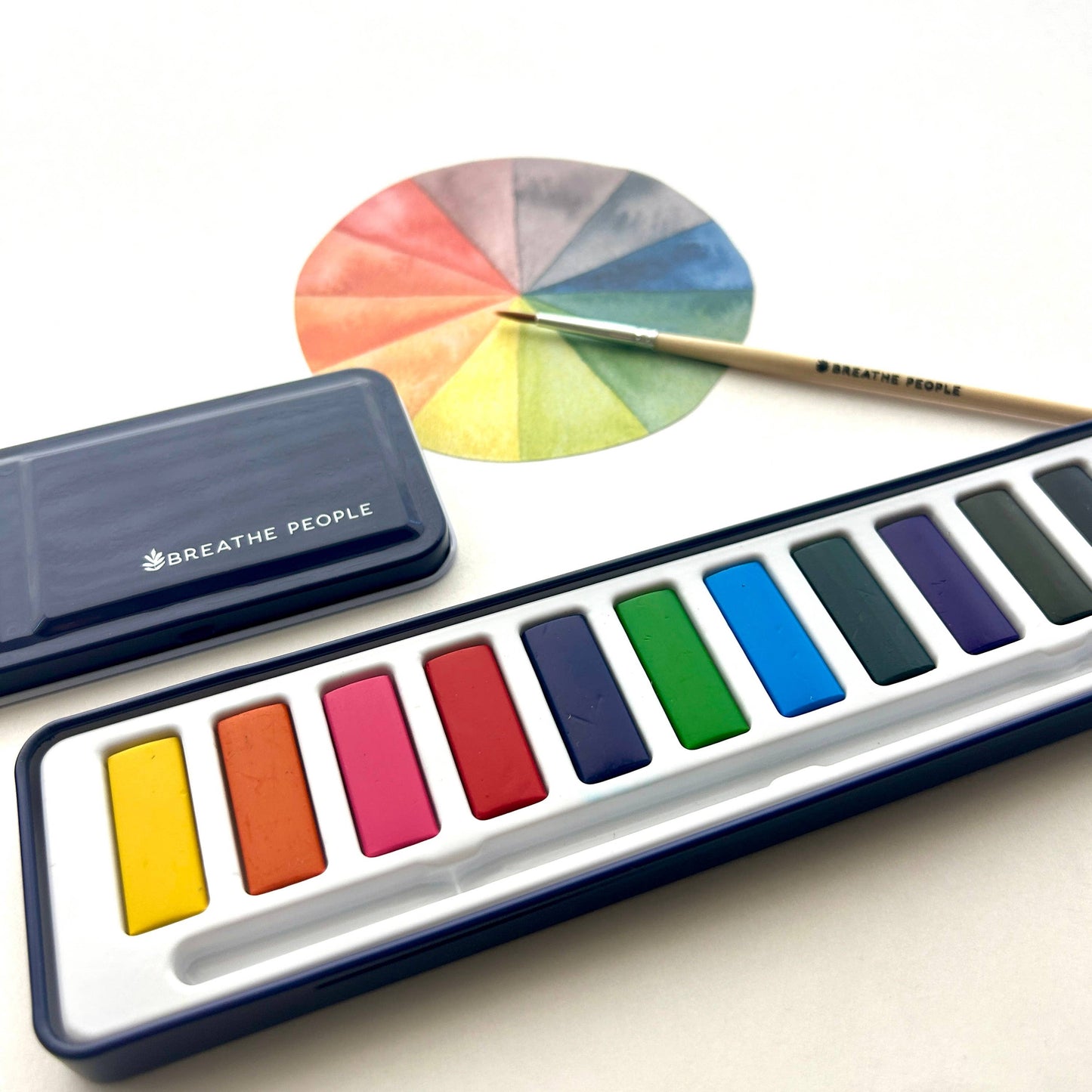 Watercolor Set + Wood Paintbrush