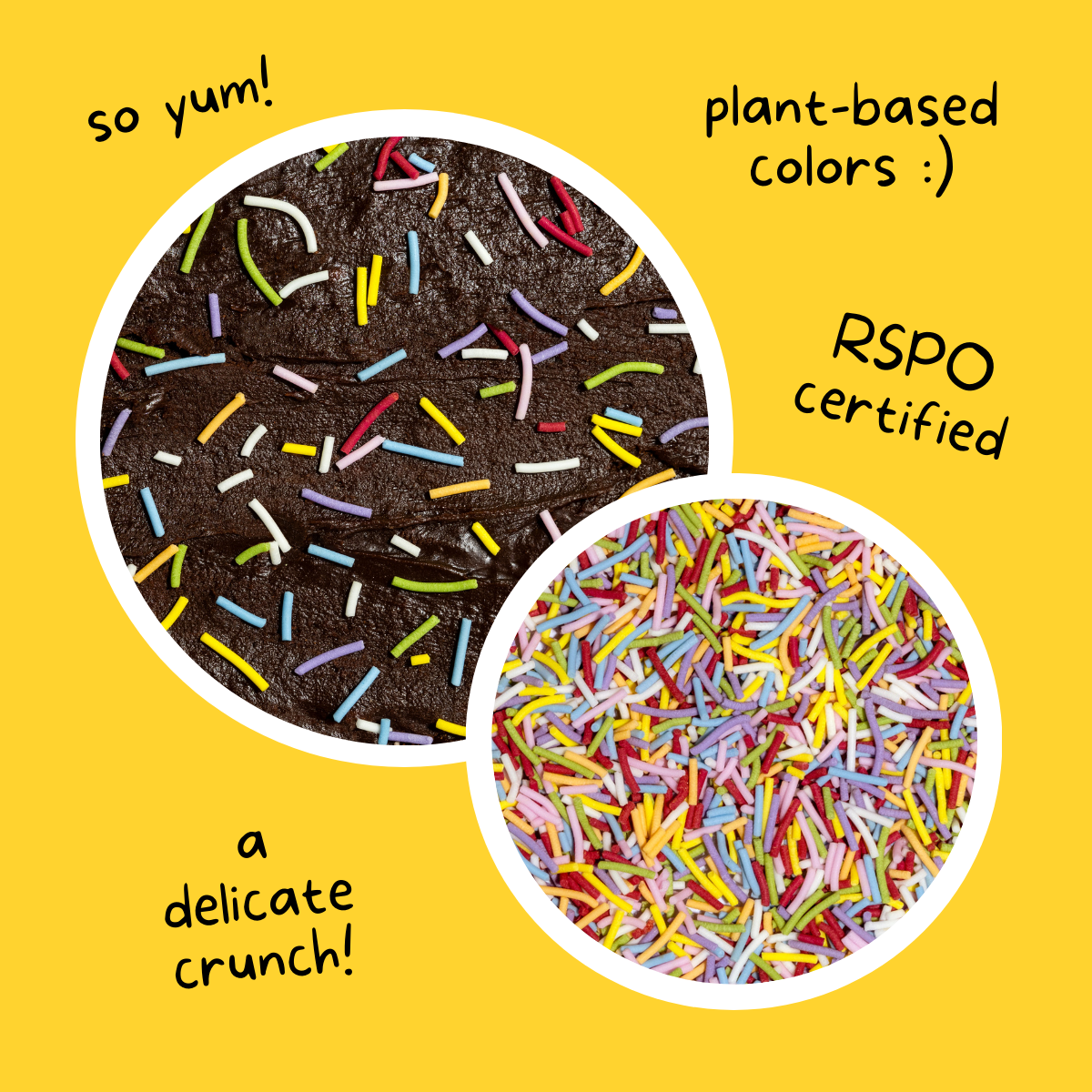 Dye-Free Rainbow Crunchies Sprinkles, 1LB Bag