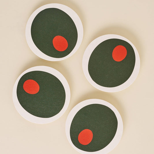 Pimento Olive Coasters
