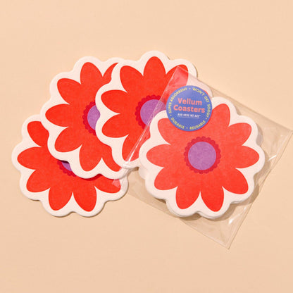Red Flower Coasters
