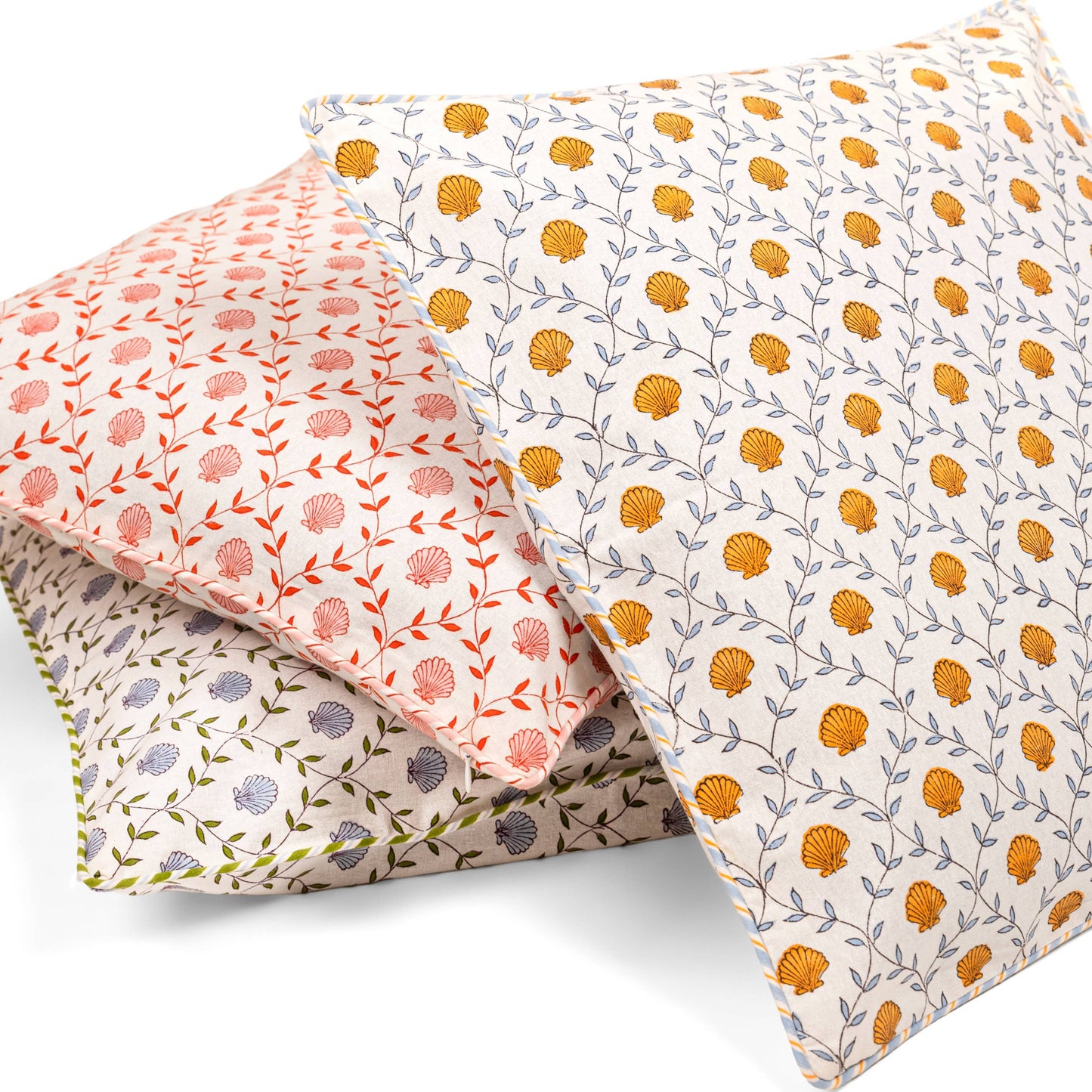 Seashell Blockprint Pillow