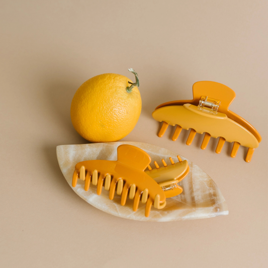 Two Tone Orange Hair Claw Clip | 2" Small