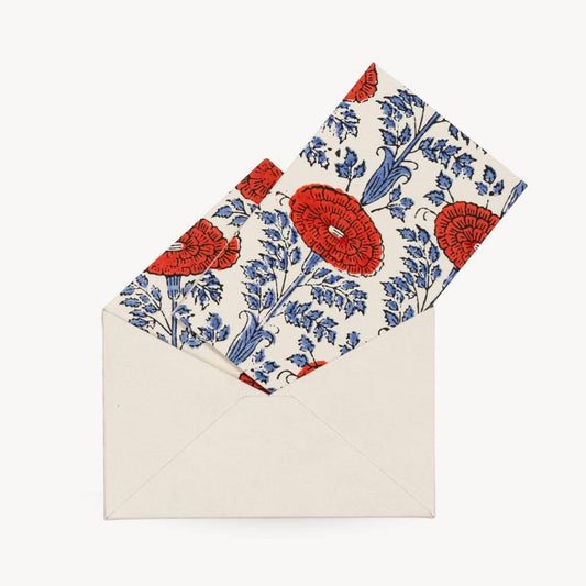 Blockprint Notecards in Araminta Red - S/8