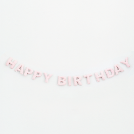 Blush Happy Birthday Garland