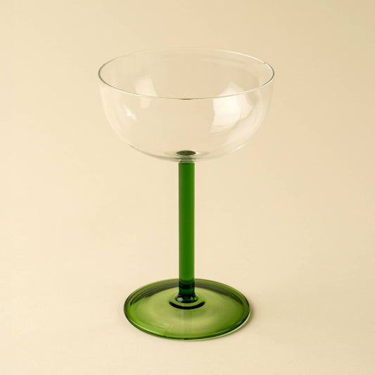 Green Aura Coupe Glass