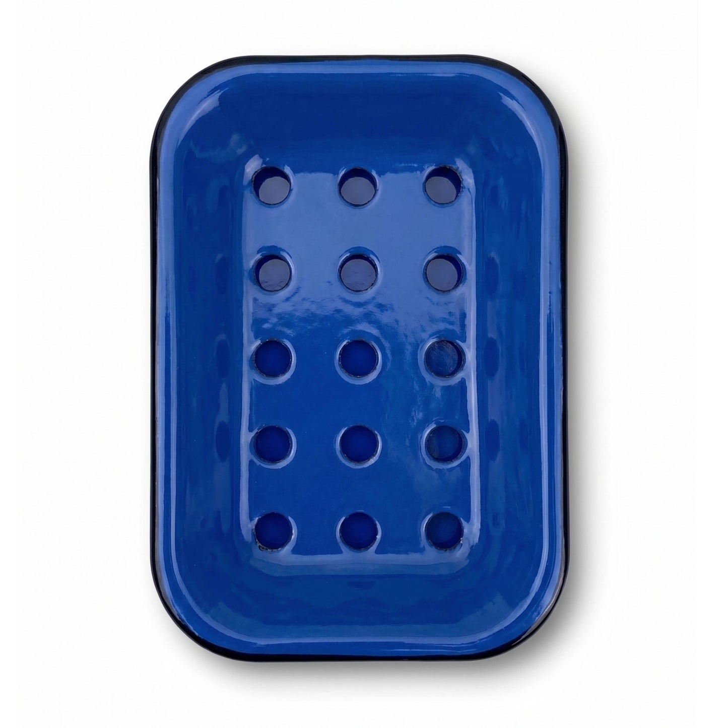 Cobalt Enamel Soap Dish