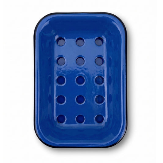 Cobalt Enamel Soap Dish
