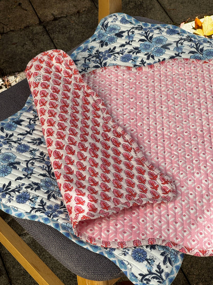 Pink Quilted Reversible Place Mat - S/2