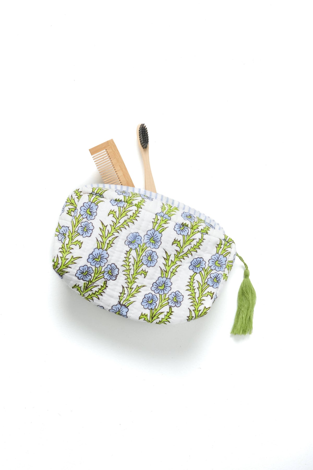 Forget-Me-Not Blockprint Makeup Bag