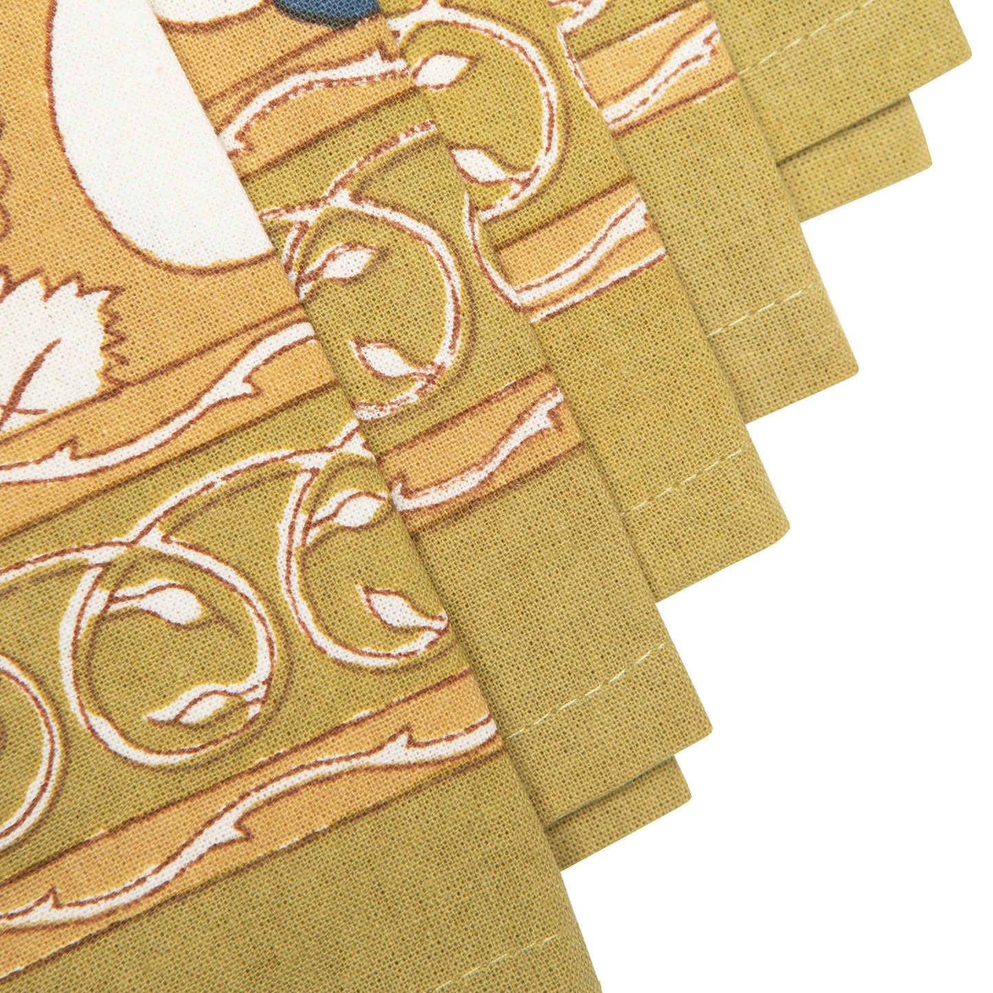Forest Harvest Mustard & Blue Napkins - S/4