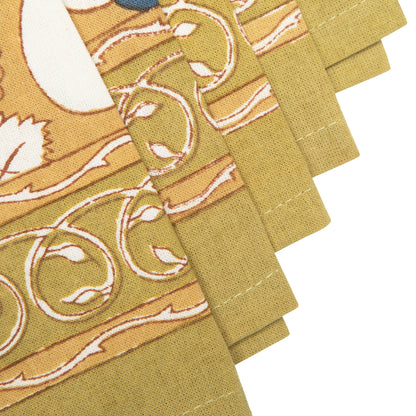 Forest Harvest Mustard & Blue Napkins - S/4