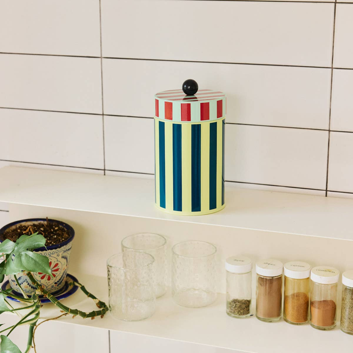 Tall Stripe Canister