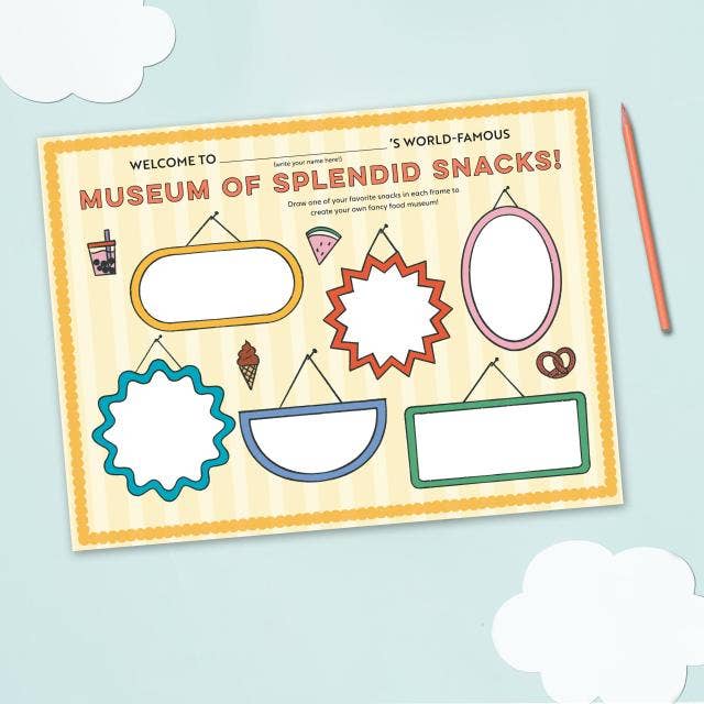 Eat Drink Color Draw! Activity Placemats