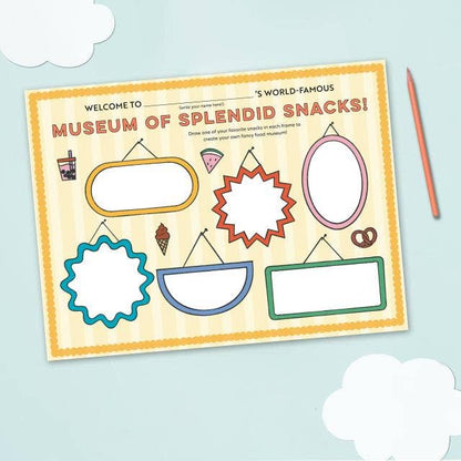 Eat Drink Color Draw! Activity Placemats