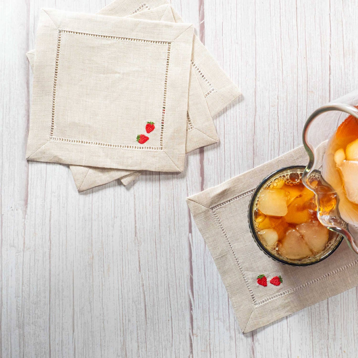 Strawberry Cocktail Coasters S/4