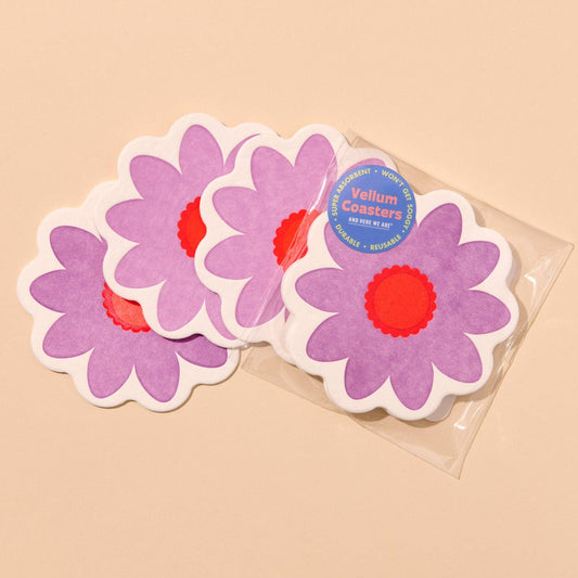 Blume Letterpress Vellum Coasters - Lilac
