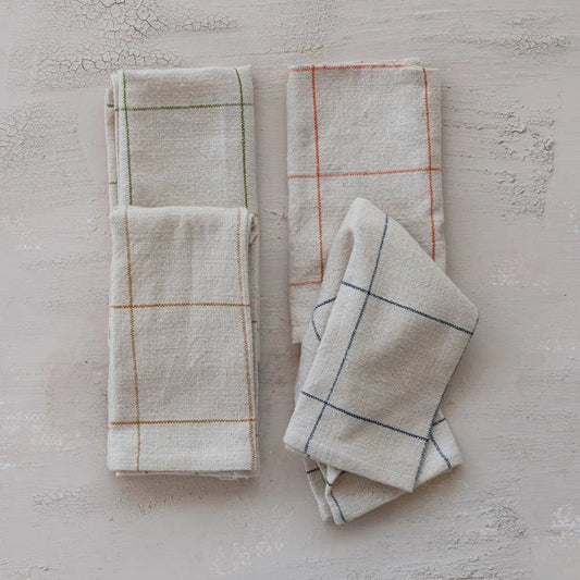 Multi Colored Grid Napkins - S/4