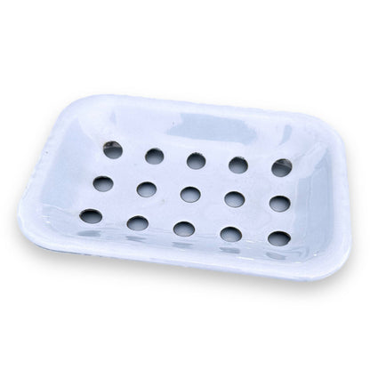 Hydrangea Blue Enamel Soap Dish