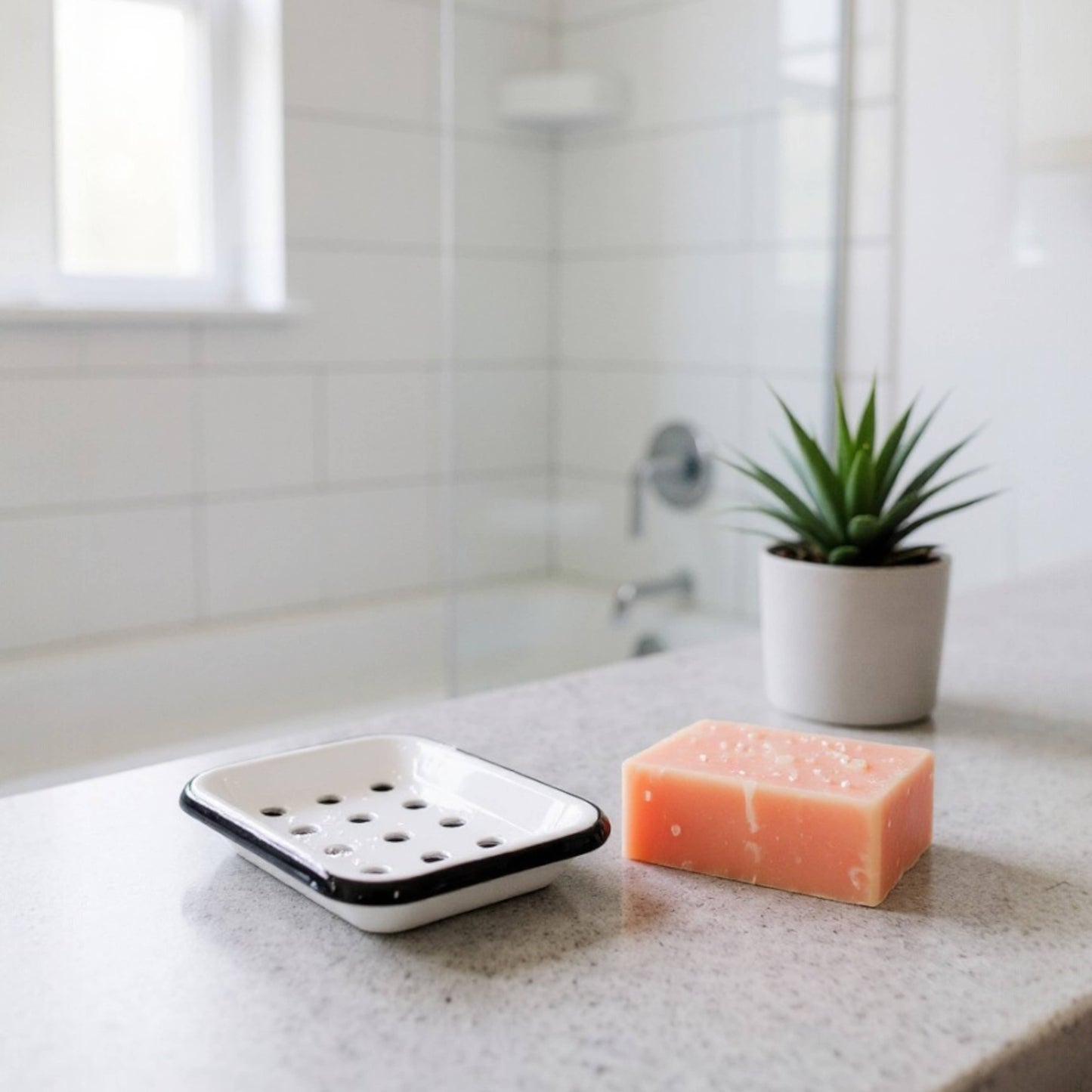 White Enamel Soap Dish