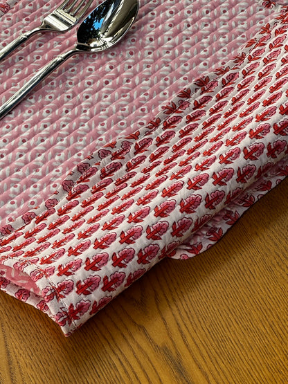 Pink Quilted Reversible Place Mat - S/2