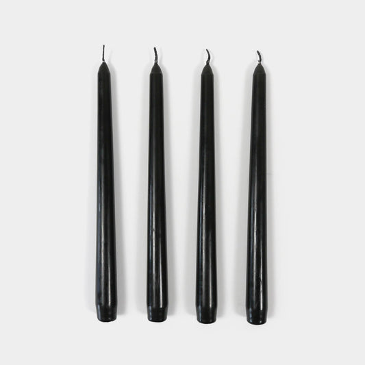 Black Taper Candles - S/4