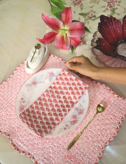 Pink Quilted Reversible Place Mat - S/2