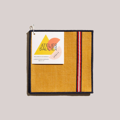 University Stripe Cocktail Napkins S/4