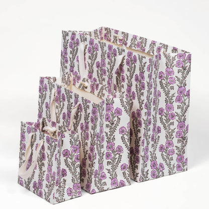 Purple Blockprint Gift Bag